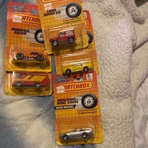 5 matchbox cars new in package